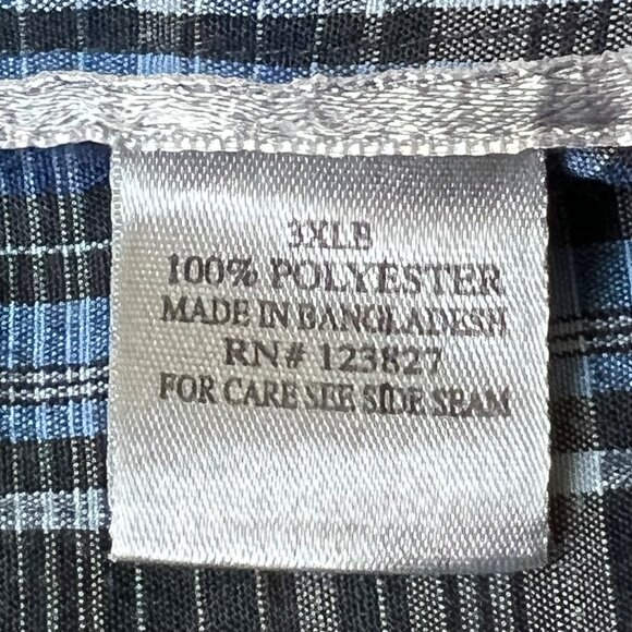 Bruno New York Men's Blue Plaid Button-Down Long Sleeve Shirt Size XL NWT - Picture 6 of 9